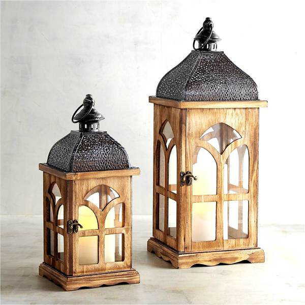 Bloomsbury Market Vintage 2 Piece Wood Lantern Set Wayfair